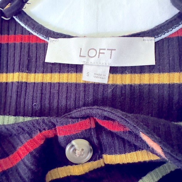 LOFT Striped Button Trim Maxi Dress - Picture 5 of 6